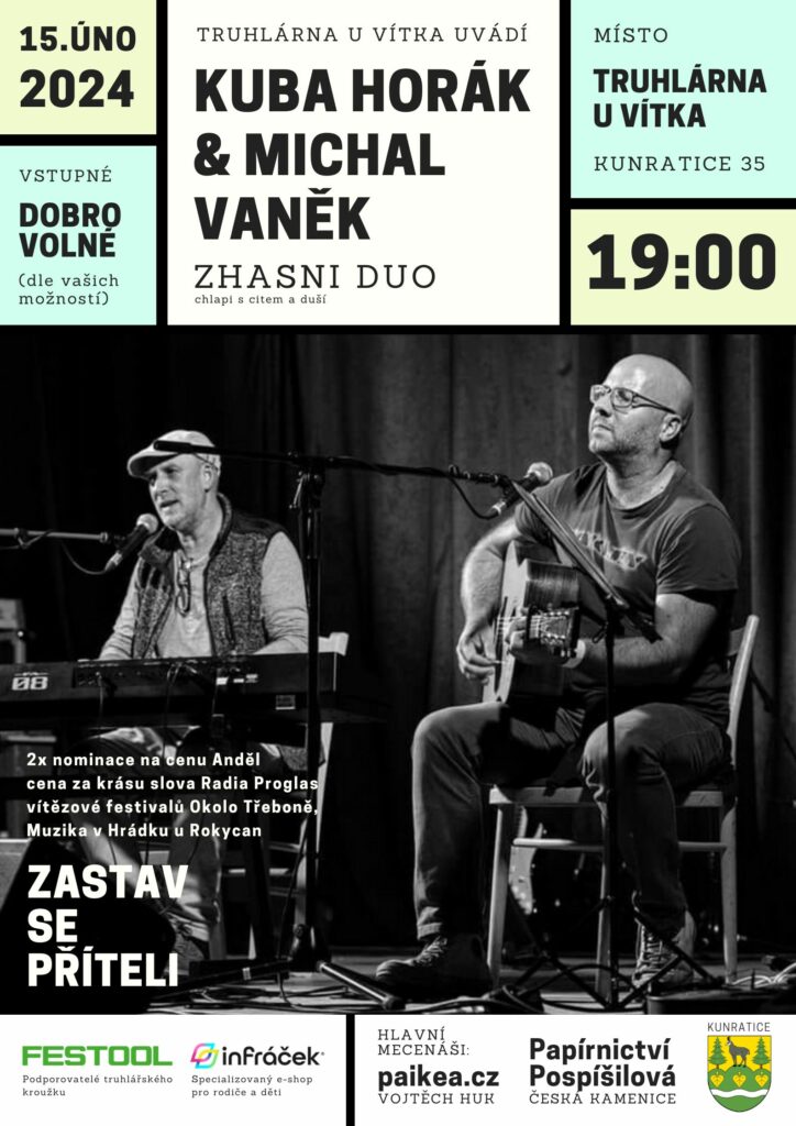 Plakát koncertu: Kuba Horák a Michal Vaněk